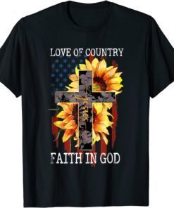 Love Of Country Faith In God Patriotic 4th July Christian Tee Shirt