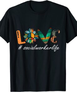 Love Social Worker Life Sunflower Vintage Tee Shirt