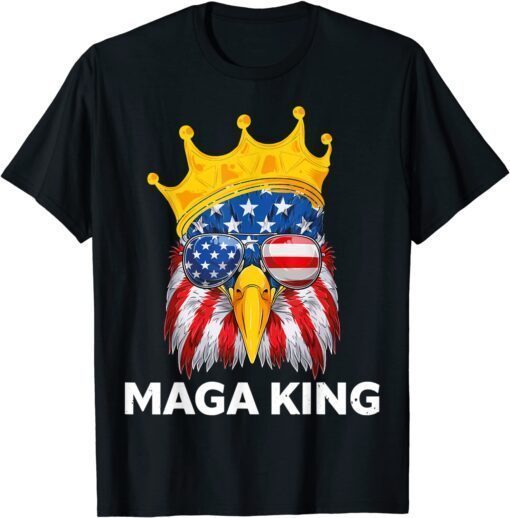 MAGA King Eagle Sunglasses American Flag Tee Shirt