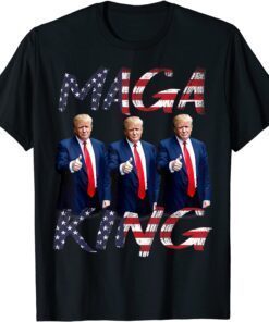 MAGA King Ultra MAGA Patriotic Trump Patriotic American Flag Tee Shirt