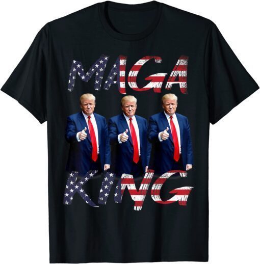 MAGA King Ultra MAGA Patriotic Trump Patriotic American Flag Tee Shirt