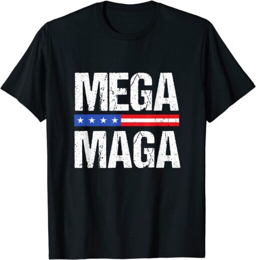 MEGA Mega Trump 2024 Proud ULTRA MAGA With USA Flag T-Shirt