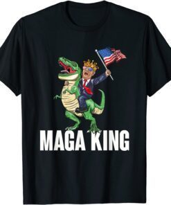 Maga King Trump Riding Dinosaur Pro Trump Tee Shirt