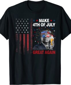 Make 4th of July Great Again Trump American Flag Tee Shirt