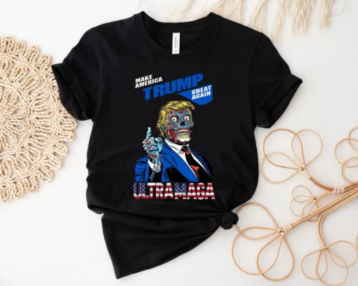 Make America Trump Great Again Ultra Maga Flag Tee Shirt