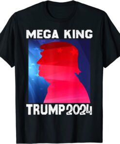 Mega King USA Flag Proud Ultra Maga Trump 2024 Anti Biden Tee Shirt