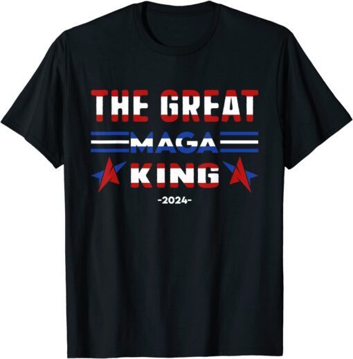 Mega King USA Flag Proud Ultra Maga Trump 2024 Tee Shirt