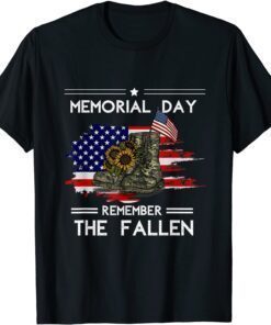 Memorial Day Remember The Fallen Veteran Military Vintage Tee Shirt