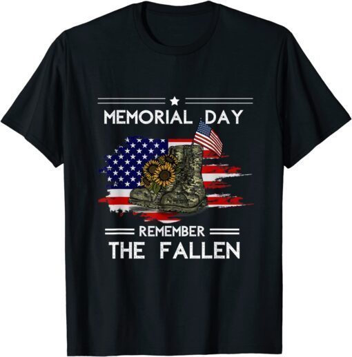 Memorial Day Remember The Fallen Veteran Military Vintage Tee Shirt