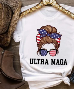 Messy Bun Ultra Maga King MAGA 2024 Tee Shirt