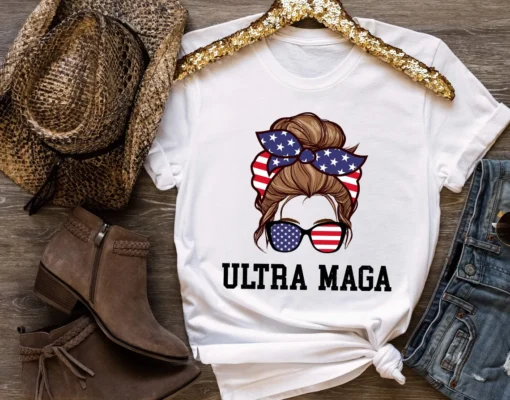 Messy Bun Ultra Maga King MAGA 2024 Tee Shirt