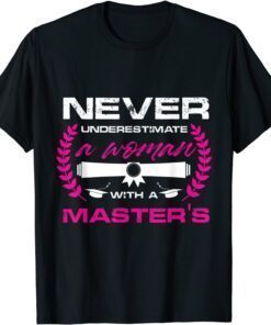Never Underestimate A Women With A Master's Tee Shirt