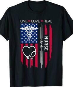Nurse Graduation, Nurse Week, Nursing School, Nurse US Flag Tee Shirt