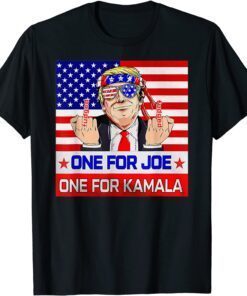 One For Joe One For Kamala Trump American Flag Tee Shirt