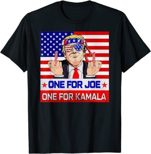 One For Joe One For Kamala Trump American Flag Tee Shirt
