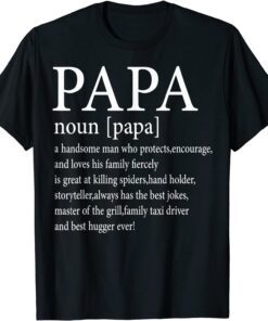 Papa Definition Grandpa Fathers Day Tee Shirt