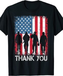 Patriotic American Flag Thank You T-Shirt