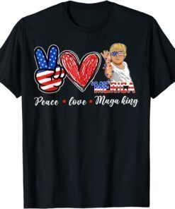 Peace Love Maga King Merica Pro Trump Ultra Maga 4th Of July Tee Shirt