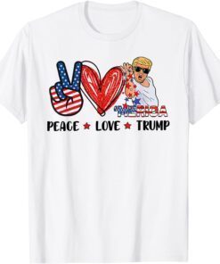 Peace Love Trump America 4th July Tee Shirt