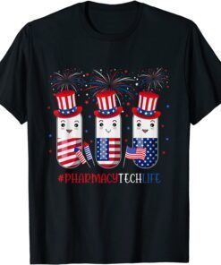 Pharmacy Tech Pills American Patriotic 4th Of July Tee Shirt