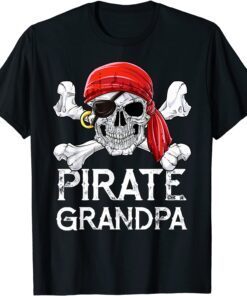 Pirate Grandpa Jolly Roger Fathers Day Family Matching Tee Shirt