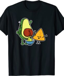 Pooping Avocado & Tortilla Chip Guacamole Poop Turd Vegan Tee Shirt