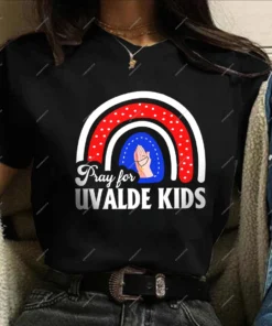 Prayer Uvalde Kids Rainbow, Pray For Uvalde Texas Tee Shirt