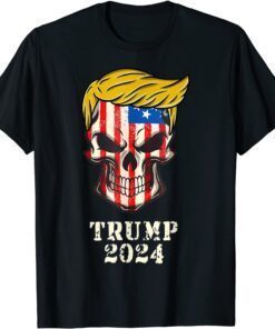 Presid Donald Trump 2024 Take America Back Skull Skeleton Tee Shirt