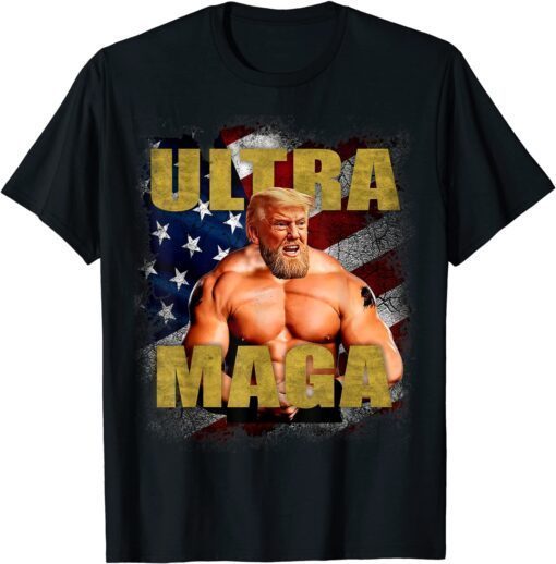 Pro-Trump, Trump Muscle, Ultra Maga American-Muscle Tee Shirt
