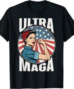 Pro Trump Ultra MAGA Republican USA American Flag Tee Shirt