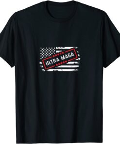 Pro Trump Ultra Maga USA Flag Vintage Tee Shirt