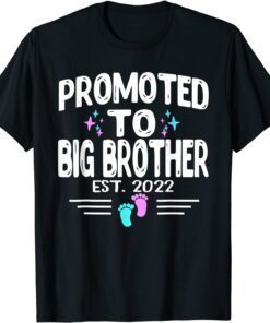 Promoted To Big Brother Est 2022 Gender Reveal Pink Or Blue Tee Shirt