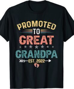 Promoted To Great Grandpa Of Twins Est 2022 Tee Shirt