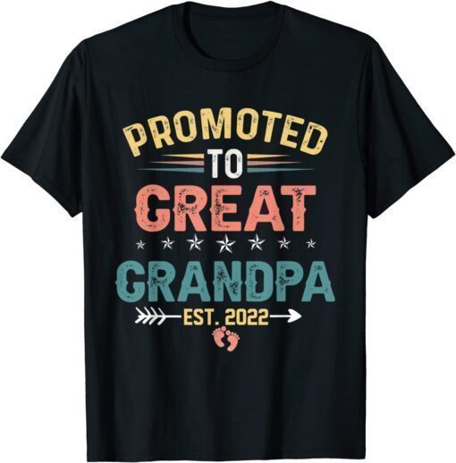 Promoted To Great Grandpa Of Twins Est 2022 Tee Shirt