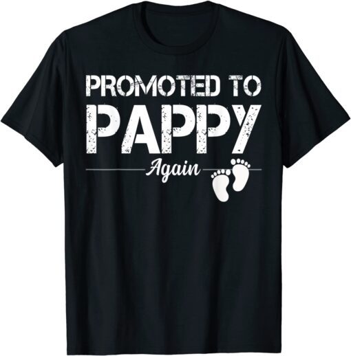 Promoted To Pappy Again Est 2022 For Dad Daddy Grandpa 2022 Shirt