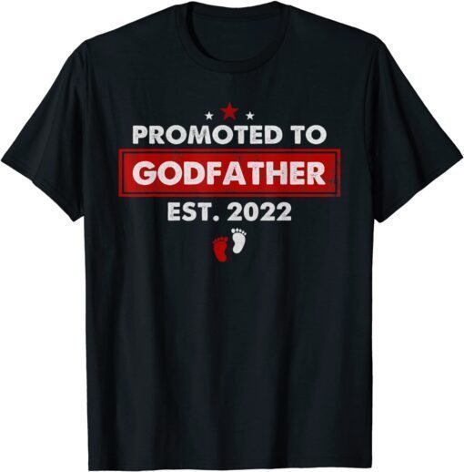 Promoted to Godfather Est 2022 First Time Godfather Tee Shirt