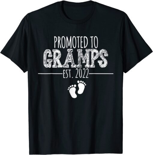 Promoted to Gramps 2022 First time Grandfather Father's Day Tee Shirt