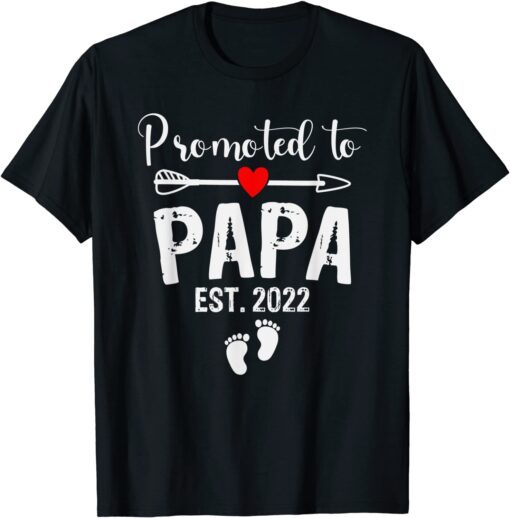 Promoted to Papa Est 2022 First Time Papa Father's Day Tee Shirt