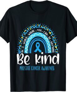 Prostate Cancer Awareness Leopard Rainbow Choose Kindness Tee Shirt