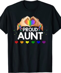 Proud Aunt LGBT Flag Gay Lesbian Pride Parades Rainbow Tee Shirt