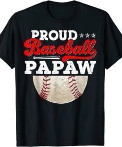 Proud Baseball Papaw Ball Vintage Father's Day Game Day Tee Shirt