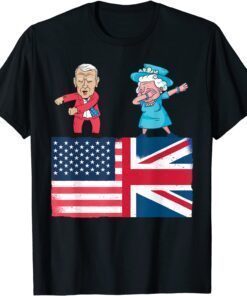 Queen II Dabbing Elizabeth British Flag & Joe Biden Flossing Tee Shirt