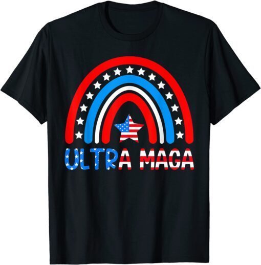 Rainbow American Flag We The People Ultra Maga Patriotic T-Shirt