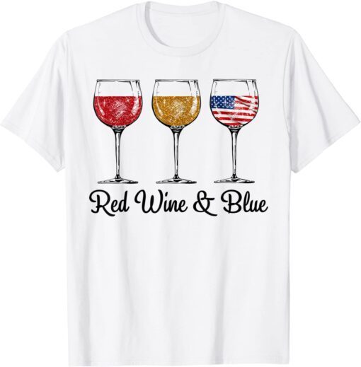 Red White & Blue 4th of July Red White Blue Glasses Tee Shirt