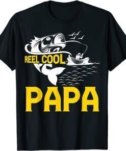 Reel Cool Papa Fishing Dad Fathers Day Tee Shirt