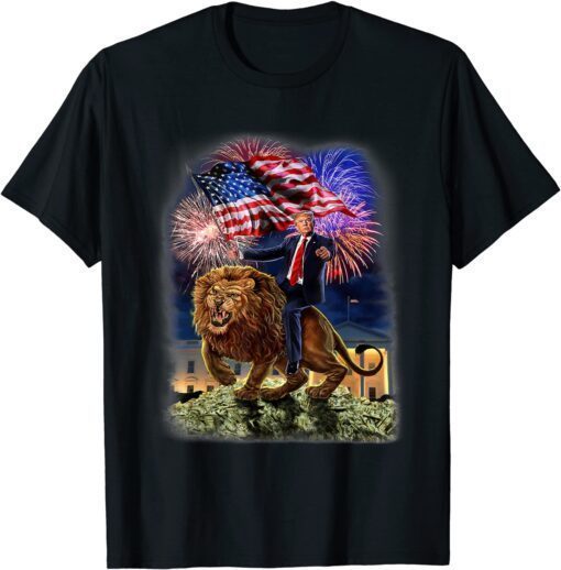 Republican President Donald Trump Riding War Lion Tee Shirt