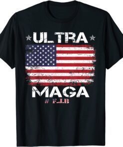 Retro American Flag Anti Joe Biden Ultra Maga Patriotic USA Tee Shirt