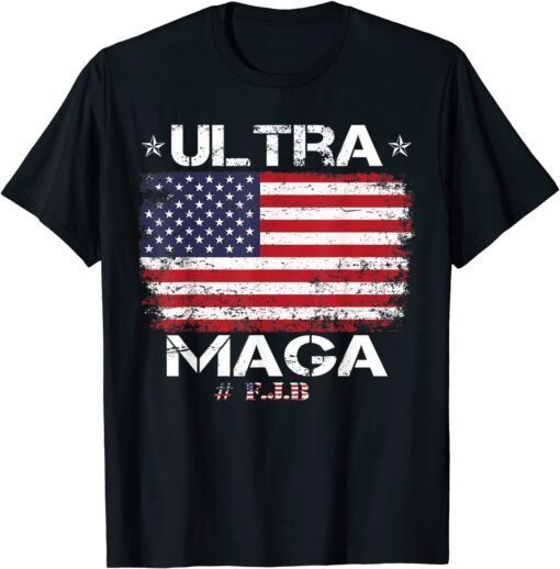 Retro American Flag Anti Joe Biden Ultra Maga Patriotic USA Tee Shirt