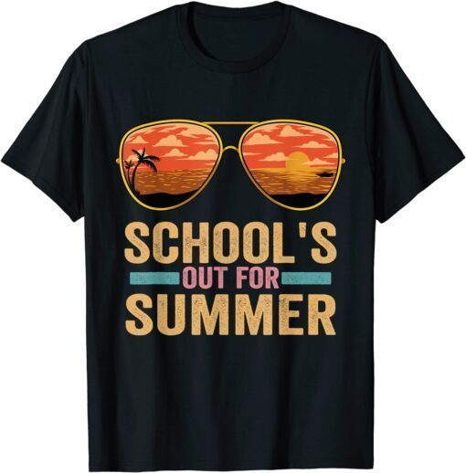 Schools Out For Summer Sunglasses Teacher Last Day Of School Tee Shirt