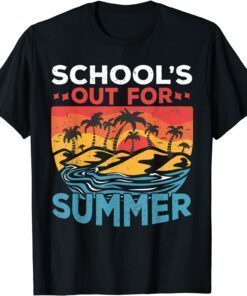 School's Out For Summer Teacher Cool Retro Vintage Last Day Tee Shirt